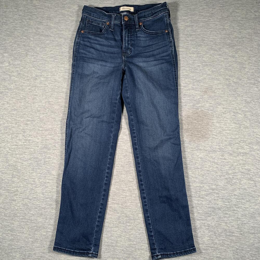 Madewell Jeans Womens 27 Medium Blue Mid Rise Stovepipe Straight Stretch Denim